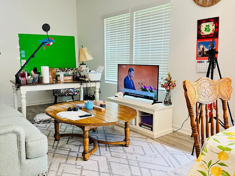 Cozy media and lounge area_