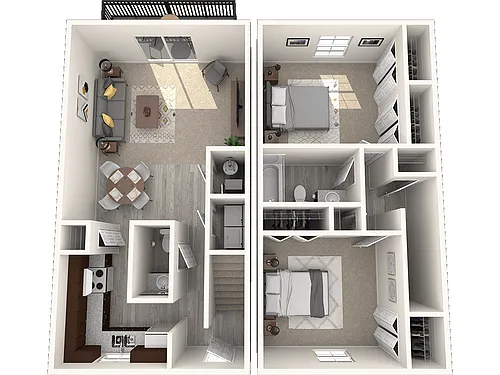 Floor plan 2 Bedroom Townhome