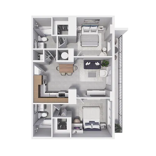 Floor plan 2x2 - 810sqft - B2
