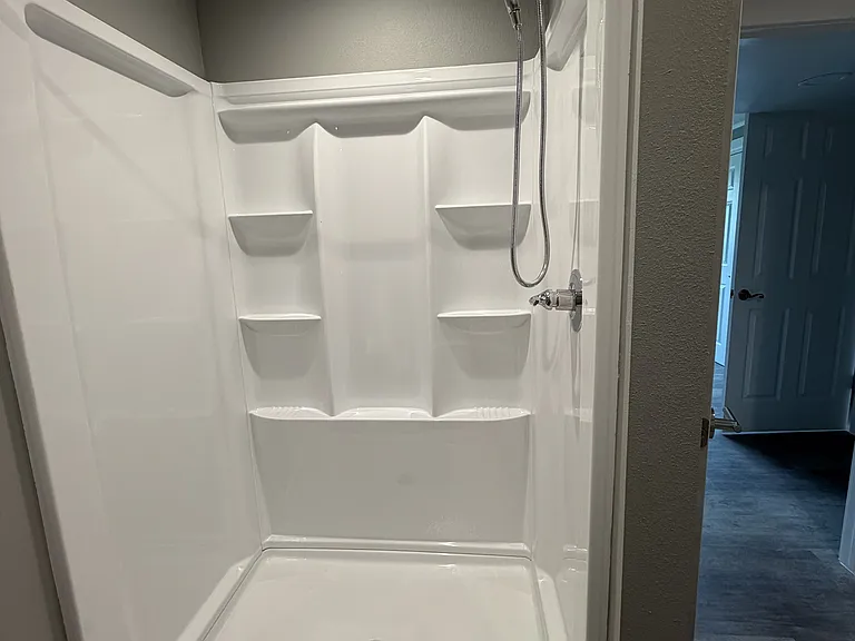 Nice size shower in down bath