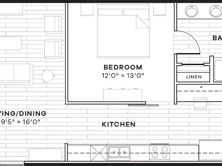 1E floor plan Azul Lakeshore