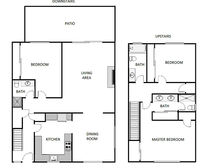 Floor plan 3 Bed / 3 Bath: Type A