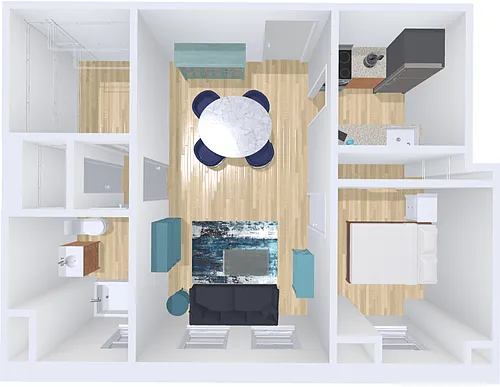 Floor plan 1bd/1b 5