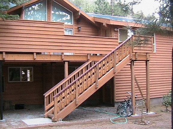 Back view, deck and stairs