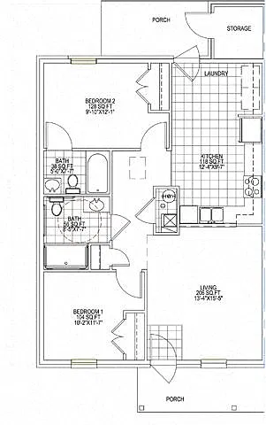 Floor plan 2 Bedroom Unit