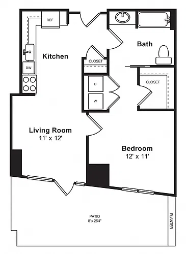 Floor plan A29 1Bed1