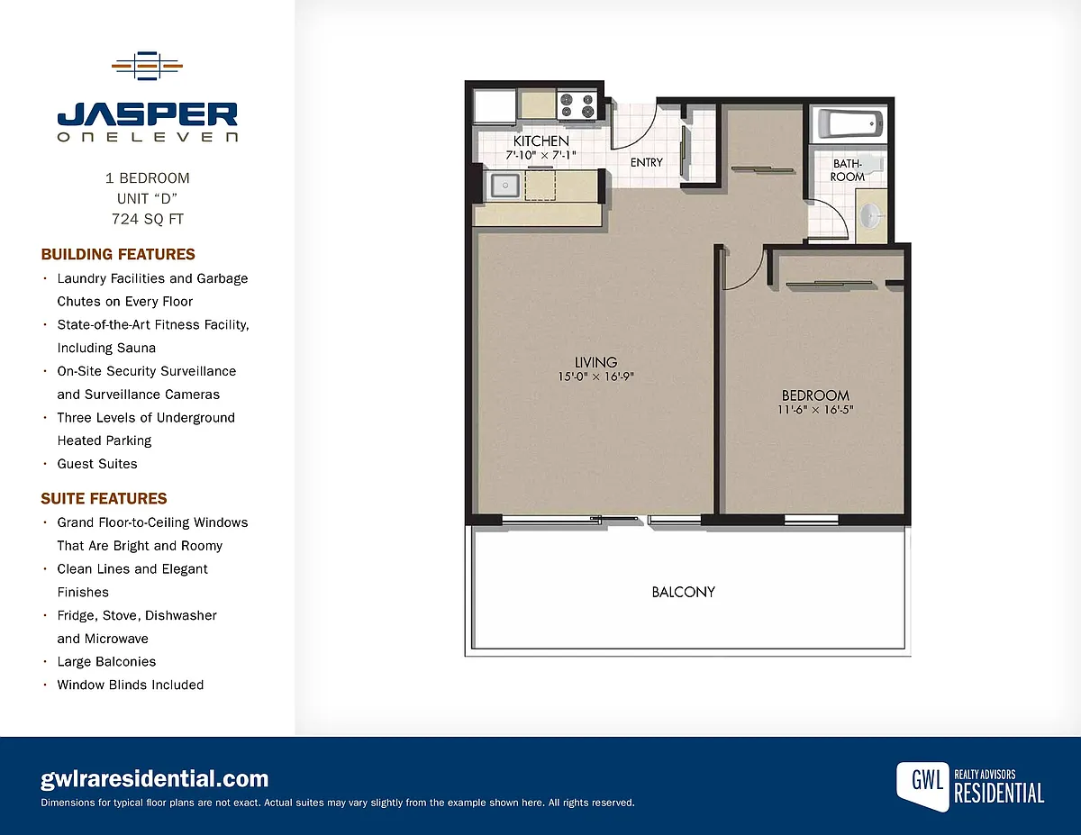 Floor plan 1 Bedroom 1 Bath