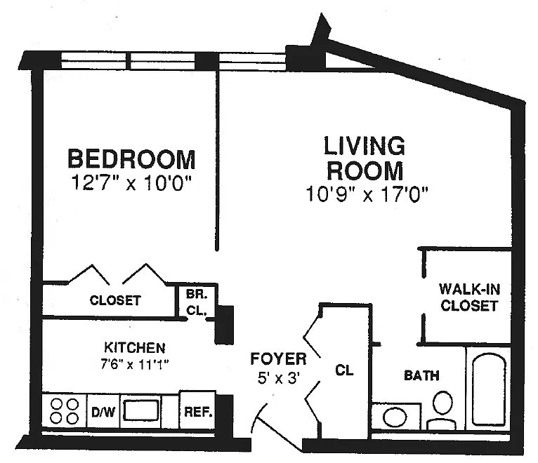 Floor plan 1 Bedroom - Jr