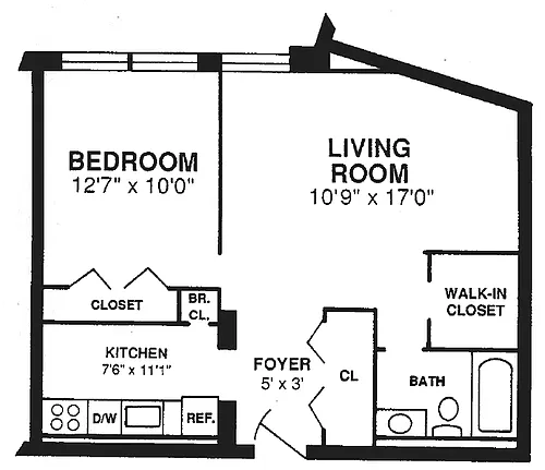 Floor plan 1 Bedroom - Jr