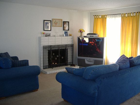 Living room with fireplace