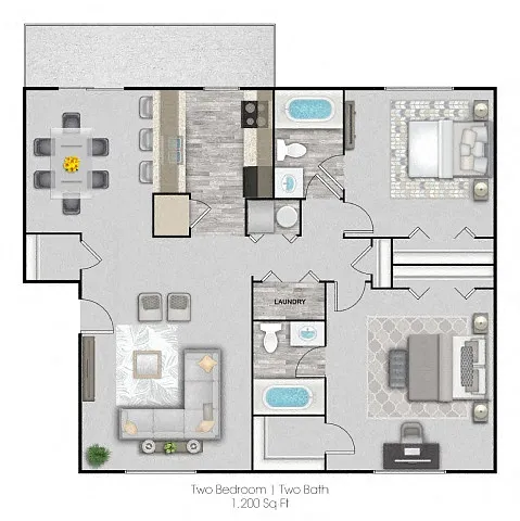 Floor plan 2 Bed 2 bath