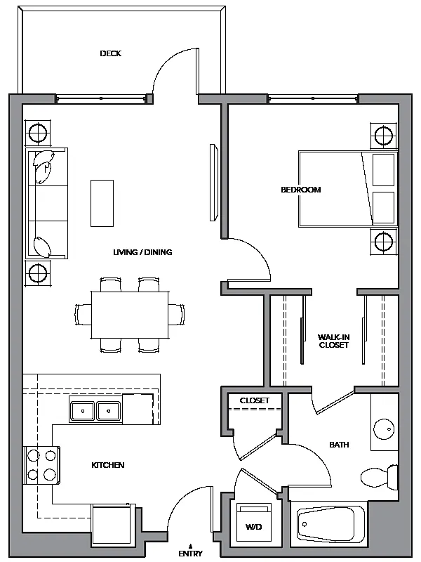 Floor plan 1C w/ Balcony