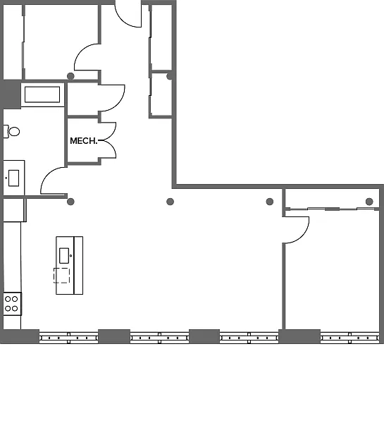 Floor plan One Bedroom One Bath with Office