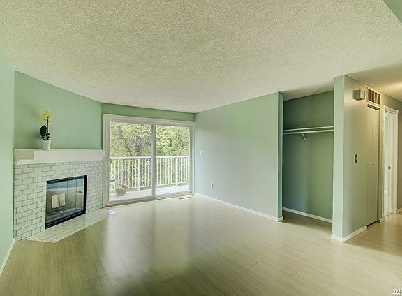 Living room with fireplace