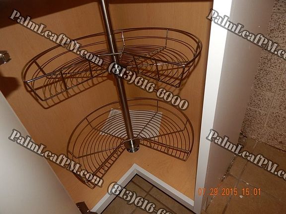 Rotating Shelving for More Cabinet Space