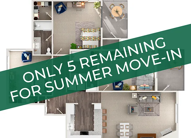 Only 5 Three-Bed, Two-Bath Homes Left for Summer Move-In! Only 5 Three-Bed, Two-Bath Homes Left for Summer Move-In!