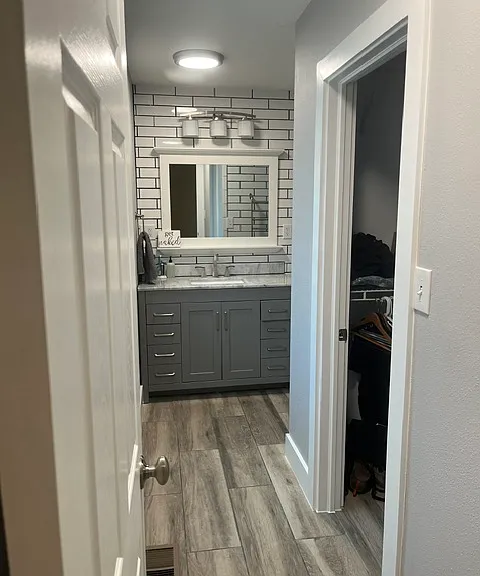 Master bath and closet entry