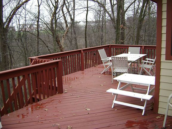 Large Private Deck Surrounded by Mature Trees