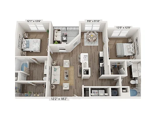 Floor plan Two Bedroom B2E