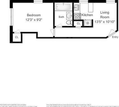 Floorplan approx. 400sf