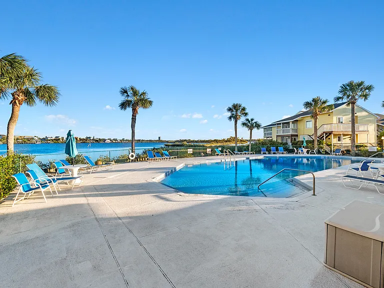 The solar-heated pool.