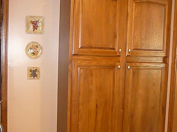 Pantry closet with pull-out shelving