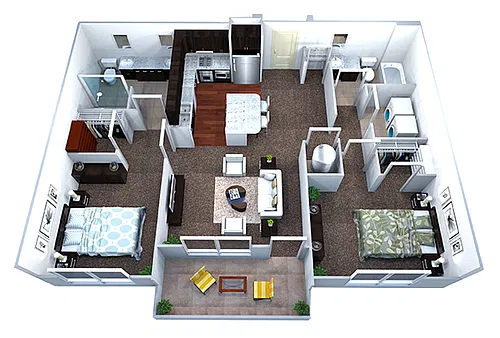 Floor plan B2 2 Bed/2 Bath