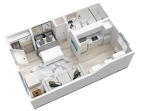 Floor plan Renovated Studio - 1st Floor
