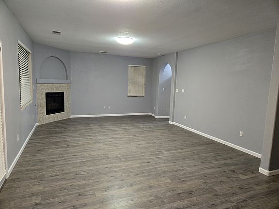 Dining room with gas fireplace