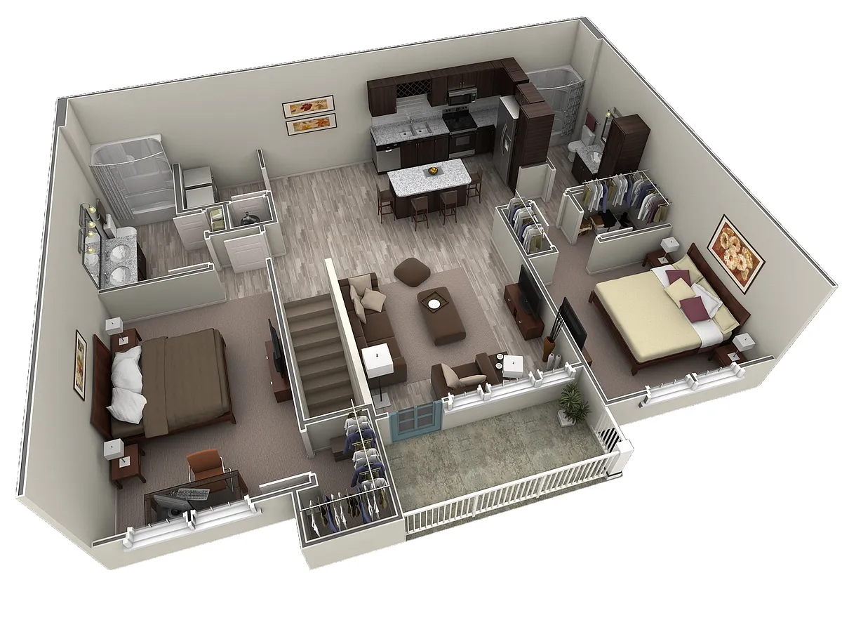 Floor plan 2 BR Grand Overlook