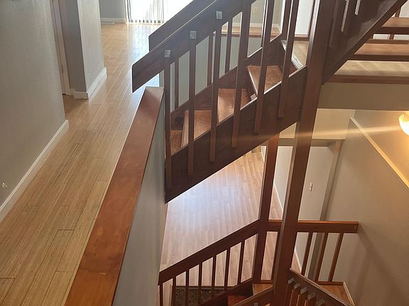 The skylight provides plenty of natural light to all three levels.