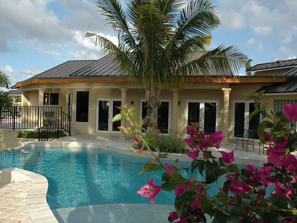 Pool and back view of house