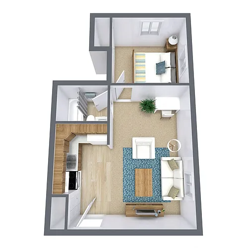 Floor plan One Bedroom 11A