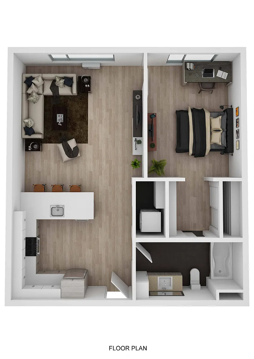 Floor plan 1 Bedroom B