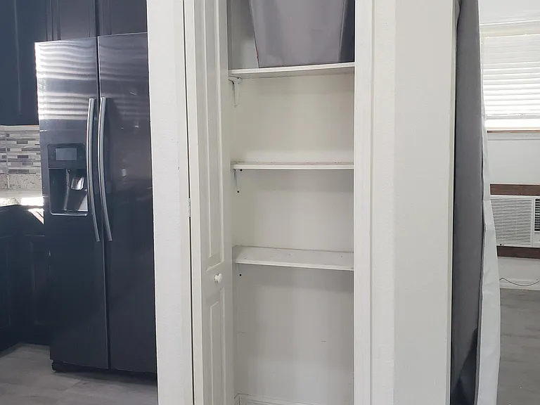 This is the downstairs laundry shoot basket that catches the clothing from upstairs.
