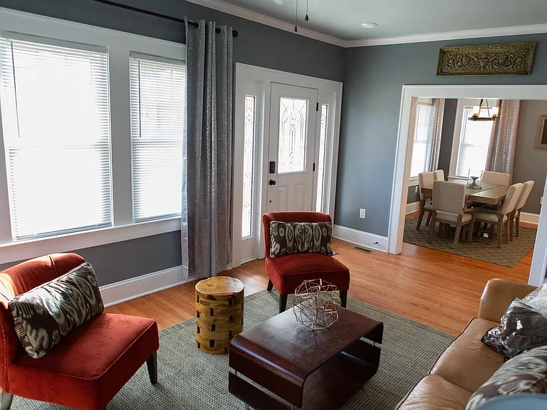 LR to front entrance and kitchen