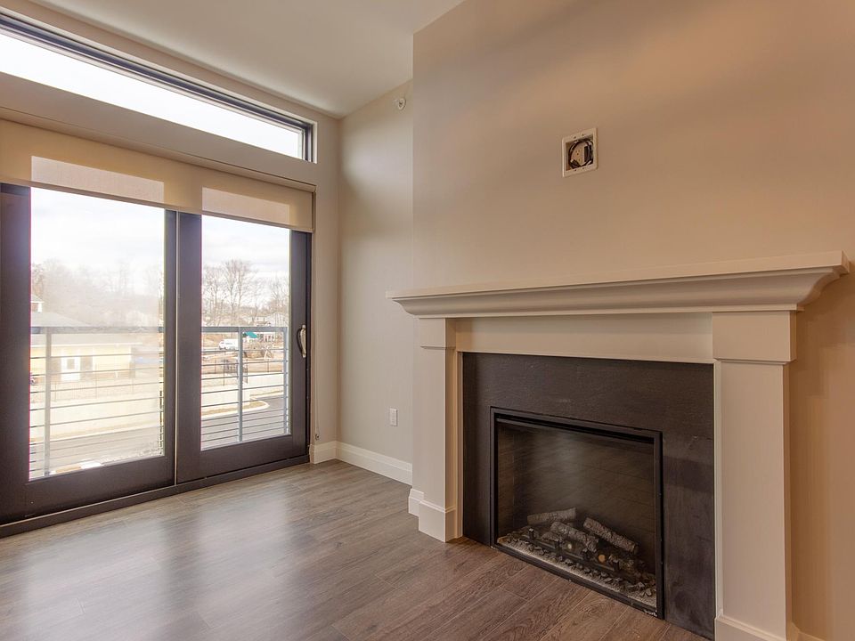 actual fireplace is a linear fireplace- no mantle