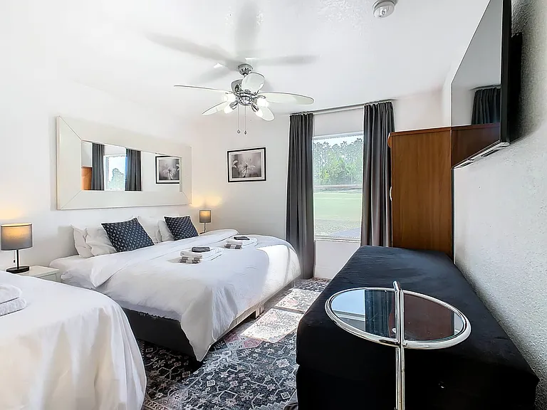 Choose between 1 King Bed or 2 Twin Beds and 1 Twin Bed for a comfortable stay.