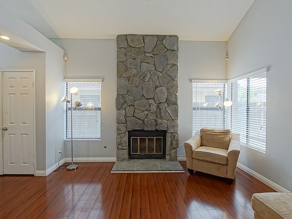 Living room and fireplace