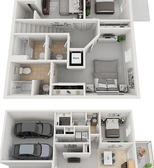 The Row Apartments The Mizzou 4x3 Floor Plan The Row Apartments The Mizzou 4x3 Floor Plan
