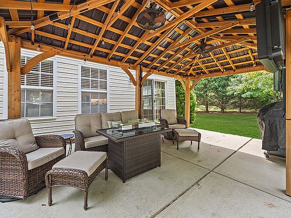 Lighted gazebo with fans, TV