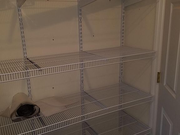 Wire shelves in the pantry