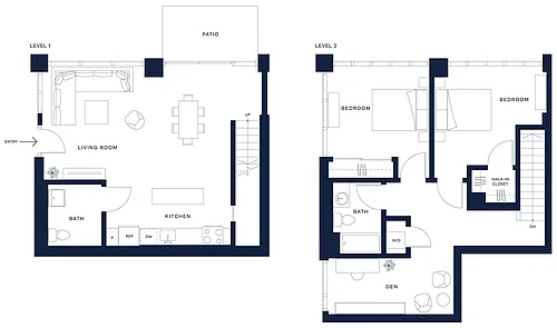 Floor plan 2 Bed/2 Bath L/W-01
