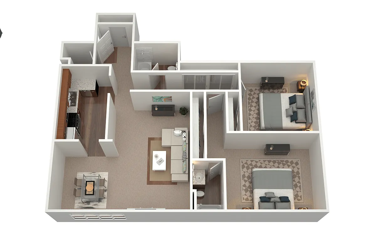 Floor plan 2 Bed 2 Bath