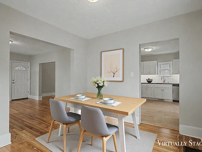 Dining room looking into kitchen