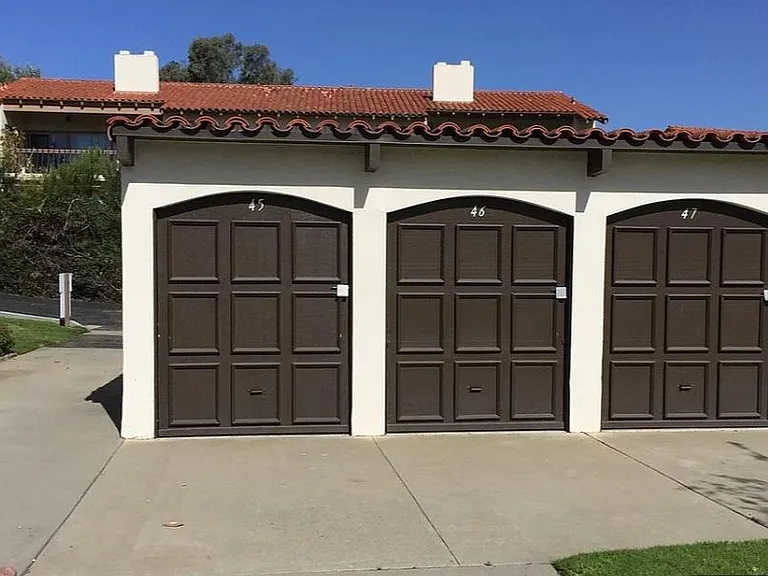 Golf cart garage for storage.