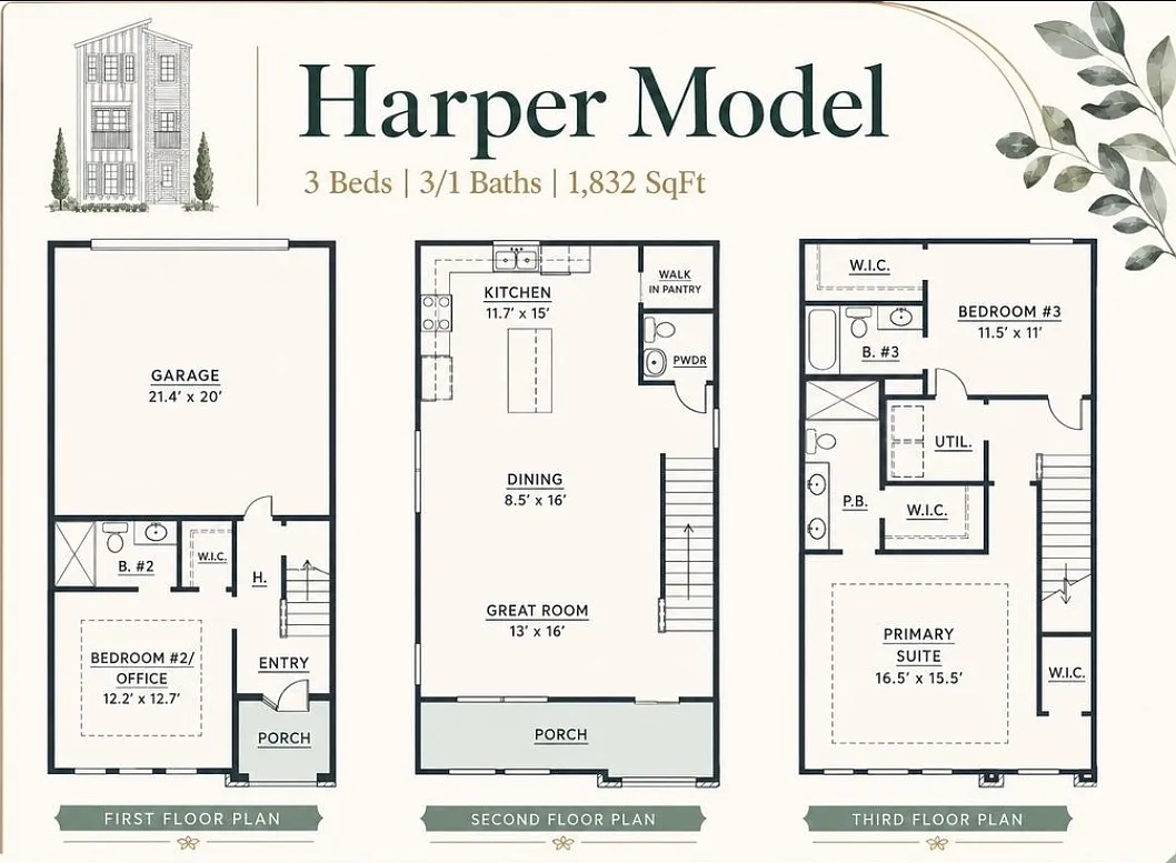 3 bed, 3.5 bath, 1832 sqft, $2,599 — Photo 2