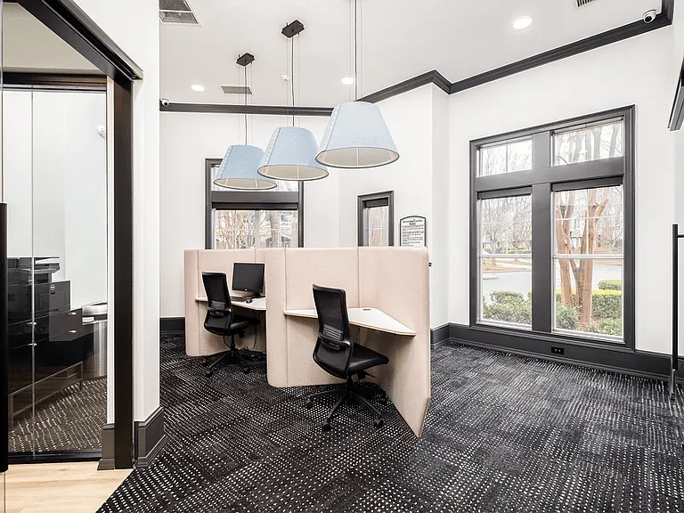 Business Center with PCs, Wireless Printing and Co-working Booth