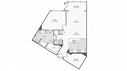 Floor plan A18 Office/Den