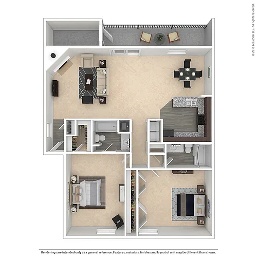 Floor plan 2 Bed 2 Bath